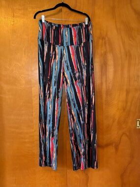 AROLINA Flowing Abstract Stripe Wide-Leg Pants. Women’s XXL
